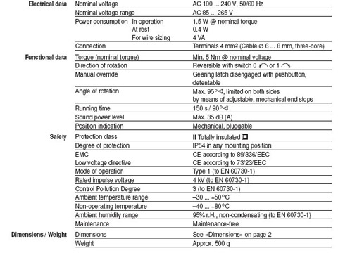 LM230A-TP风门执行器技术资料