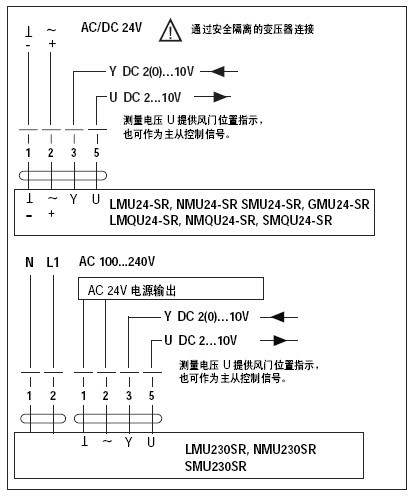 LMU230SR调节型风门执行器接线图