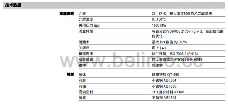瑞士belimo搏力谋两通法兰座阀 H6100SP-S