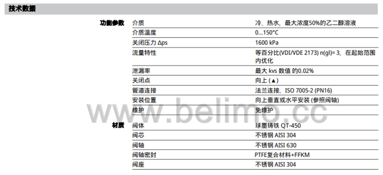 瑞士belimo搏力谋两通法兰座阀 H6150SP-T