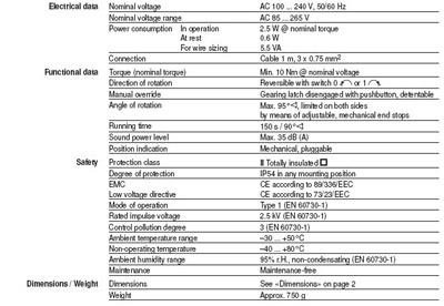 NM230A风门执行器技术资料