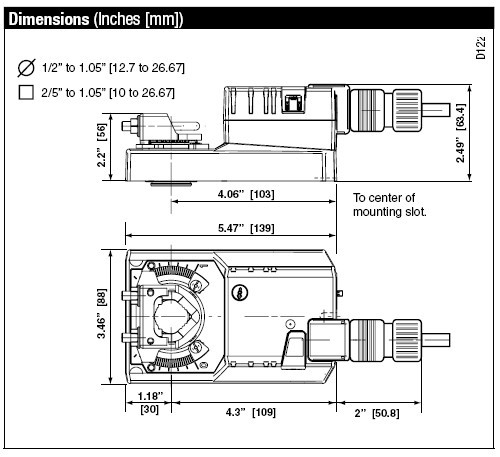 AMB24-3电动执行器尺寸图