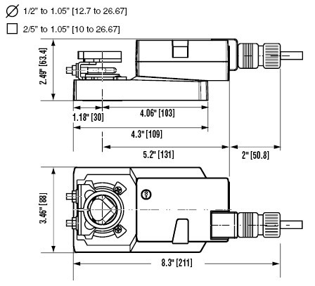 AMCX24-MFT电动执行器尺寸图