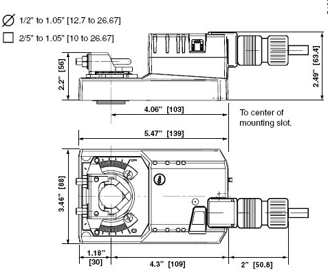 AMX120-3风门执行器尺寸图