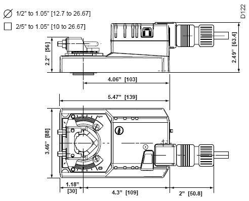 AMX24-3电动执行器尺寸图