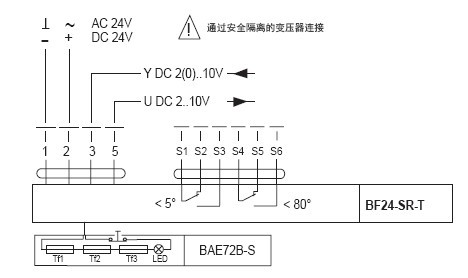 BF24-SR-T防火排烟电动执行器接线图