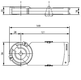 CMU24-F10-T风门执行器尺寸图