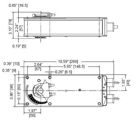FSAF230-S US防火排烟电动执行器尺寸图