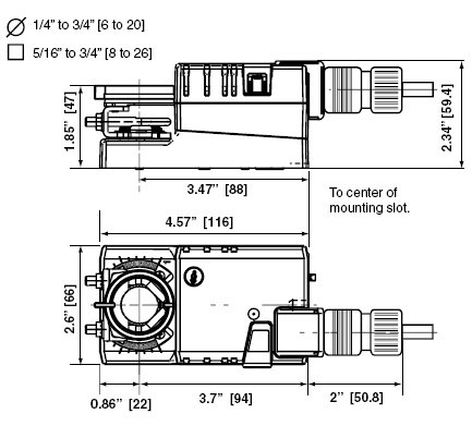 LMB24-SR-T电动执行器尺寸图