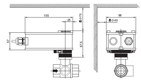 LRF230-S电动执行器尺寸图