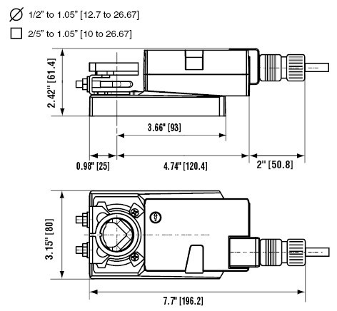 NMCX24-MFT电动执行器尺寸图