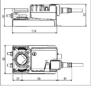 NMU230开关型风门执行器尺寸图