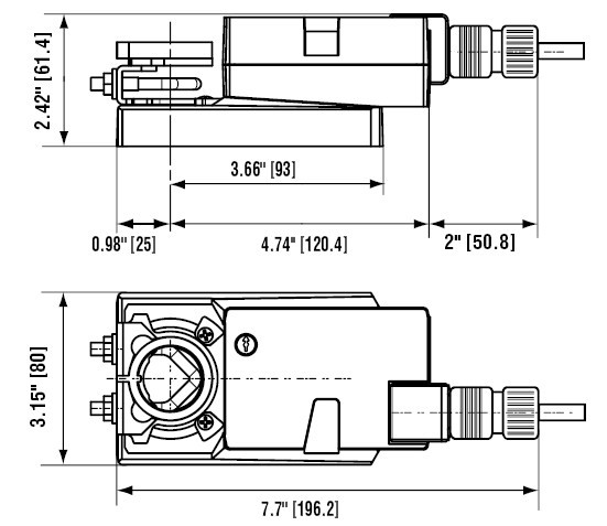 NMX24-LON电动执行器尺寸图