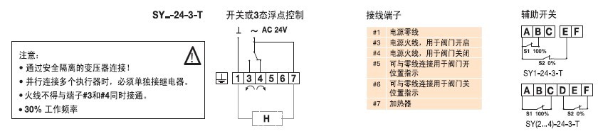 SY2-24-3-T蝶阀执行器接线图