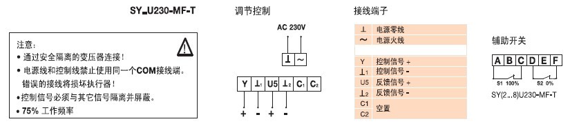 SY4U230-SR-T电动调节型蝶阀接线图