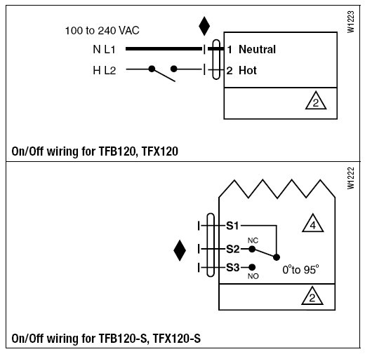 TFX120-S弹簧复位风门执行器接线图