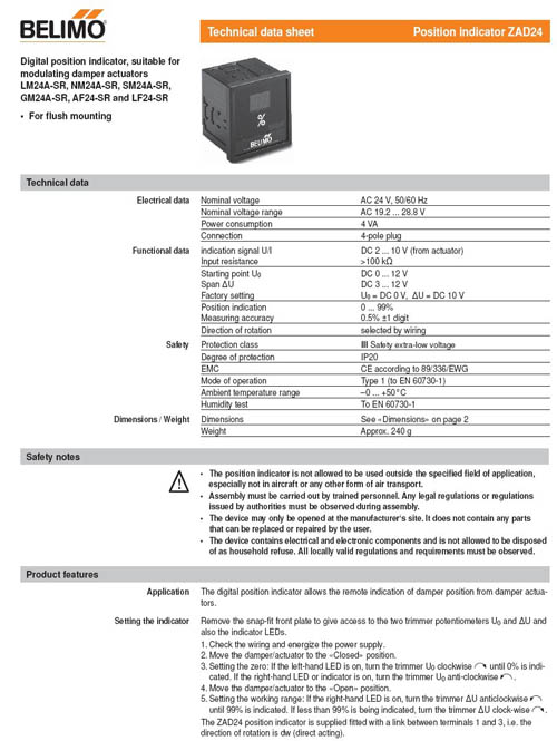 ZAD24温控器技术资料