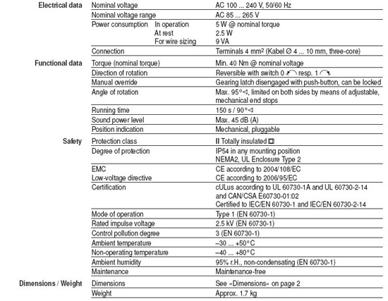 belimo风门执行器GM230A-TP技术资料