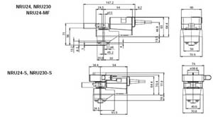 NRU24-MF非弹簧复位角行程执行器尺寸图
